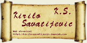 Kirilo Savatijević vizit kartica